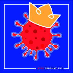 Icon Covid-19 Coronavirus concept for social media post.