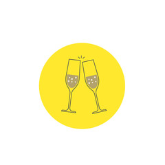 Vector image of the champagne glasses icon