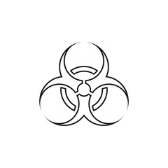 Biohazard warning sign in outline. The risk zone of a viral disease. Pandemic panic.