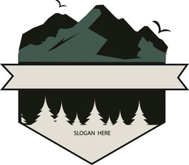 Fototapeta na wymiar Vintage colored mountain climbing labels vector image