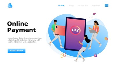 Online Payment Vector Illustration Concept, Suitable for web landing page, ui, mobile app,  editorial design, flyer, banner, and other related occasion