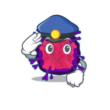 A picture of nyctacovirus performed as a Police officer