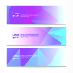 Modern banners background set. Vector abstract geometric design web template.