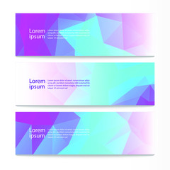 Obraz na płótnie Canvas Modern banners background set. Vector abstract geometric design web template.