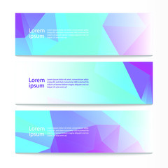 Modern banners background set. Vector abstract geometric design web template.