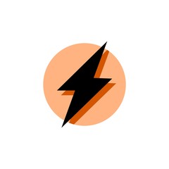 Simple Lightning icon isolated on white background