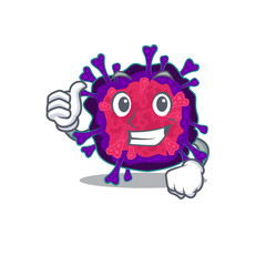 Cool nyctacovirus cartoon design style making Thumbs up gesture