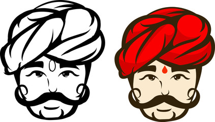 indian colored Vector mascot logo premium image
