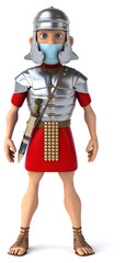 Fototapeta premium 3D illustration of a cartoon character with a mask