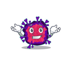 Happy face of nyctacovirus mascot cartoon style