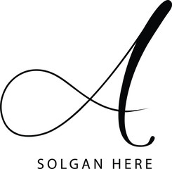 Abstract letter A  vector signature design