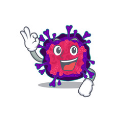 Nyctacovirus cartoon character design style making an Okay gesture