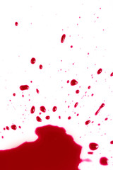 Blood on white background