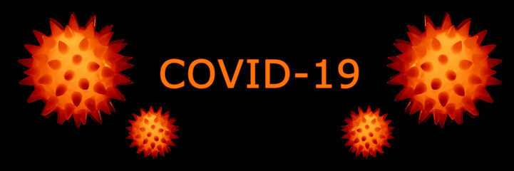 a virus cell on black background. Coronavirus and Air pollution pm2.5 concept. COVID-19