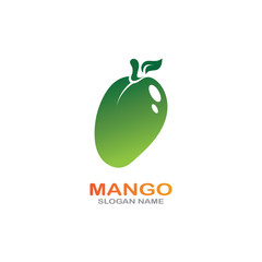 Mango Fruit in flat style. innovation vector logo design