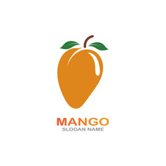 Mango Fruit in flat style. innovation vector logo design