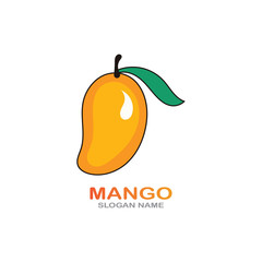 Mango Fruit in flat style. innovation vector logo design