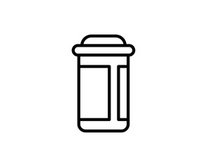Bottle of pills line icon.