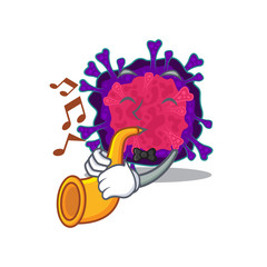Nyctacovirus cartoon character design playing a trumpet