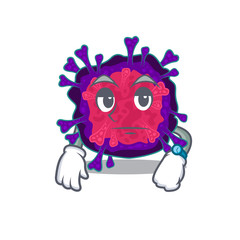 Nyctacovirus on waiting gesture mascot design style