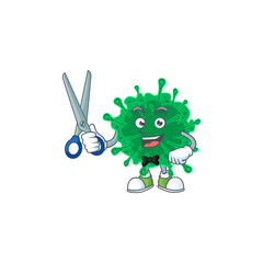 Cool Barber coronavirus pneumonia mascot design style