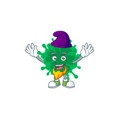 Cute cartoon design of coronavirus pneumonia performed as an Elf