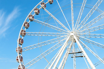 KRAKOW, POLAND - MARCH 09, 2020: Ferris wheel at the amusement park