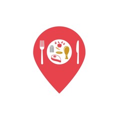 Food Point Logo Design Template. - Vector illustrations