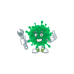 mascot design concept of coronavirus pneumonia mechanic