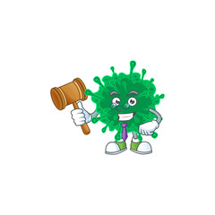 Coronavirus pneumonia wise judge cartoon character design with cute glasses