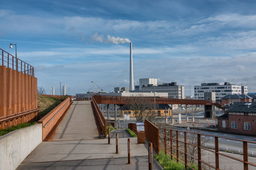 Foot and bicycle bridge to the harbor in Esbjerg