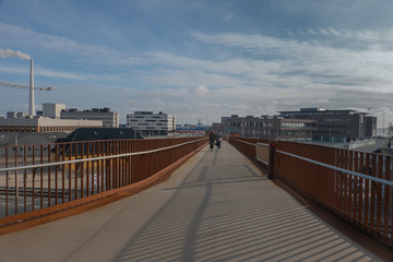 Foot and bicycle bridge to the harbor in Esbjerg