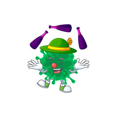 Coronavirus pneumonia cartoon character concept love playing Juggling