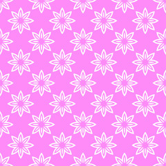 Seamless floral pattern on a pink background. Background wallpaper. Retro. Vector image.