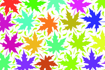 maple leaf seamless pattern. Wallpaper. colorful background. vector