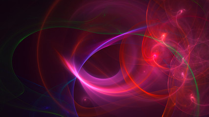 3D rendering abstract red fractal light background