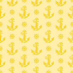 Seamless nautical pattern with retro anchors. Design element for websites, wallpapers, birthday card, scrapbooking, fabric print, pattern textile print,  baby shower invitation. 