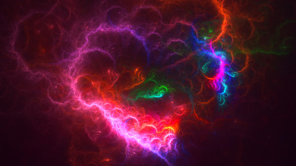 3D rendering abstract red fractal light background