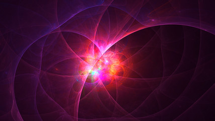 Obraz premium 3D rendering abstract red fractal light background
