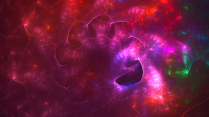 3D rendering abstract red fractal light background