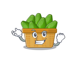Fototapeta na wymiar avocado fruit basket cartoon character style with happy face
