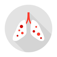 Lung Pneumonia Circle Icon