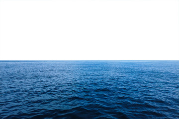 Calm blue sea isolate on white background.clipping path.