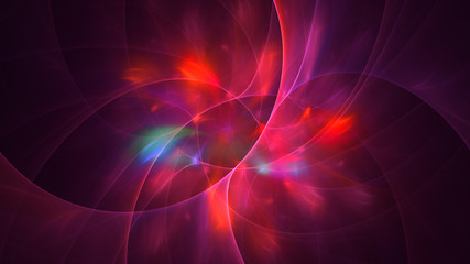 3D rendering abstract red fractal light background