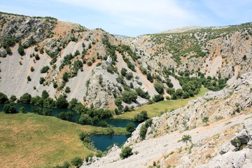 Fototapeta na wymiar moutains and valley near the Krupa river, Croatia