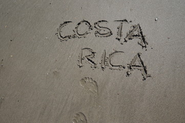 Costa Rica - Schriftzug im Sand