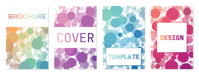 Fototapeta premium Collection of geometric covers. Can be used as cover, banner, flyer, poster, business card, brochure. Awesome geometric background collection. Captivating vector illustration.