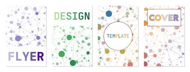 Obraz premium Abstract posters set. Can be used as cover, banner, flyer, poster, business card, brochure. Attractive geometric background collection. Neat vector illustration.