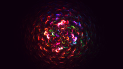 3D rendering abstract red fractal light background