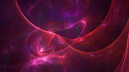 3D rendering abstract red fractal light background